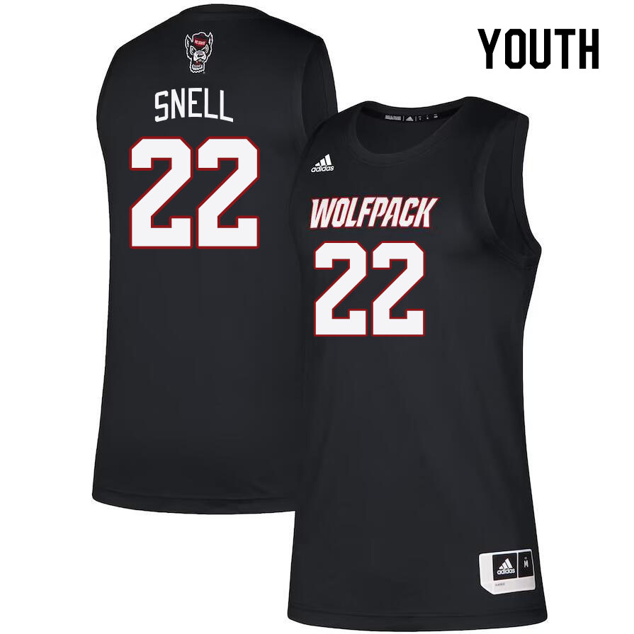 Youth #22 Jordan Snell NC State Wolfpack College Basketball Jerseys Stitched Sale-Black - Click Image to Close